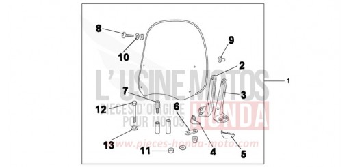 WINDSHIELD EXCL KNUCKLE SET NSC50WHC de 2012